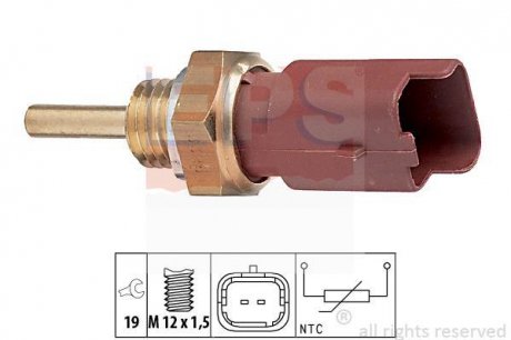 Датчик температури охол.рідини Fiat 1.2-1.9JTD 99-,Opel 1.3-1.9 CDTI 03- EPS 1.830.326