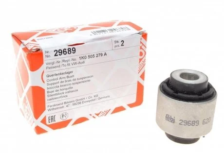 Сайлентблок важеля (заднього/зверху/всередині) Audi A3/VW Golf IV/V/Passat 04- (12x38x45) FEBI BILSTEIN 29689