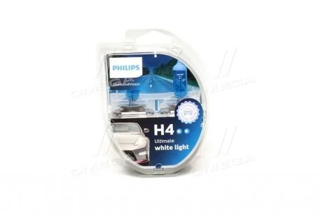 Автолампа H4 12V 60/55W P43t-38 Diamond Vision (2 шт. в блістері) PHILIPS 12342DV S2