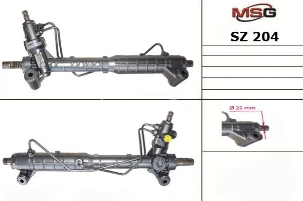 Кермова рейка з г/п Suzuki Grand Vitara 1.6, 1.9 DDiS, 2.0 05-19 MSG SZ 204 (фото 1)