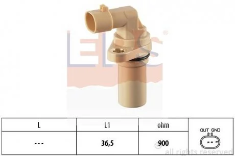 Датчик полож.колінвала Fiat 1.9D-2.4JTD 02.00- Opel 1.9CDTI EPS 1.953.379