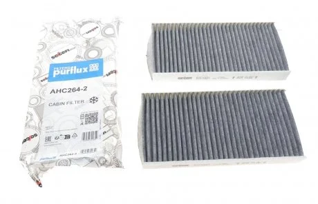 Фільтр салону Renault Laguna III 07- (вугільний) (к-кт 2 шт.) Purflux AHC264-2