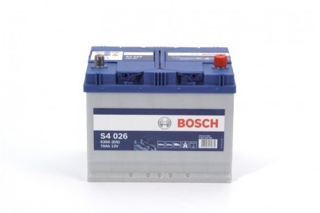 Аккумуляторная батарея 70Ah/630A (261x175x220/+R) S4 Азия BOSCH 0 092 S40 260 (фото 1)