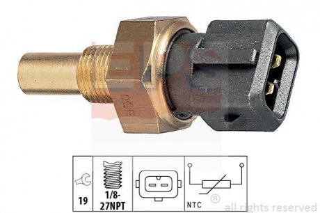 Датчик температури (чорн.) Ford 1.6-2.0 Zetec EPS 1.830.165