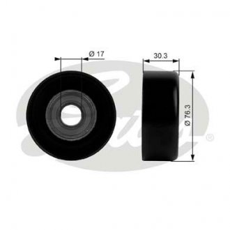 Ролик Chrysler 2,4-2,5-3,3 (76x17 гладкий) Gates T38006