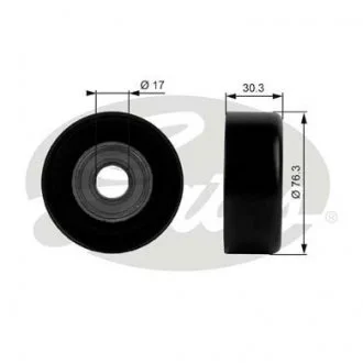 Ролик Chrysler 2,4-2,5-3,3 (76x17 гладкий) Gates T38006