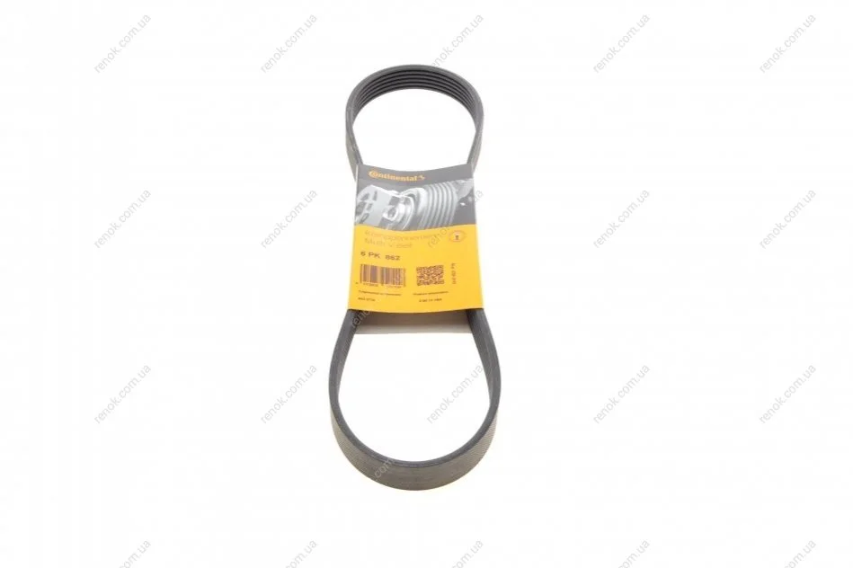 Ремінь генератора Ford Fiesta 1.3 96-03/Opel Movano 2.5D 98-00/Mazda 121 1.3 96-03 Contitech 6PK862 (фото 1)
