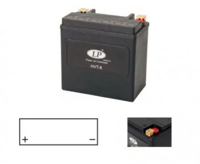 Аккумулятор для двигателей V-TWIN,12V,14Ah,CCA220,дл.:148,ш.:86,в.:144-запечатан, установка в не вер LP BATTERY HVT-8