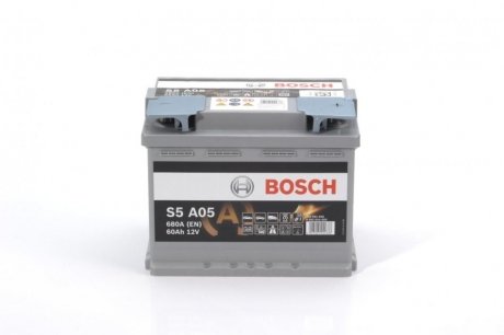 Акумуляторна батарея 60Ah/680A (242x175x190/+R/B13) (Start-Stop AGM) BOSCH 0 092 S5A 050 (фото 1)