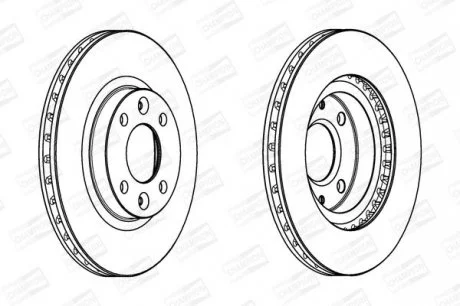 Диск гальмівний передній (кратно 2) Renault Logan II (12-), Sandero II (12-), Clio IV (Bh_) (12-) CHAMPION 562960CH