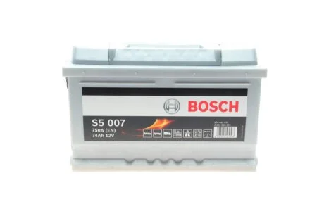 Акумулятор S5 Silver Plus 74Ah, EN750 правий "+" 278x175x175 (ДхШхВ) BOSCH 0 092 S50 070