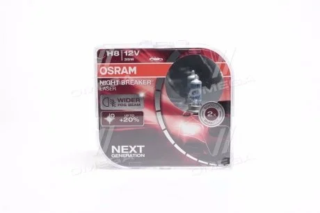 Лампа фарная H8 12V 35W PGJ19-1 NIGHT BREAKER LASER next generation (+150) компл OSRAM 64212NL-HCB