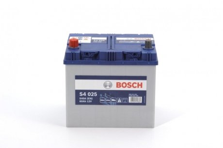 Акумуляторна батарея 60Ah/540A (232x173x225/+L/B00) S4 Азія BOSCH 0 092 S40 250