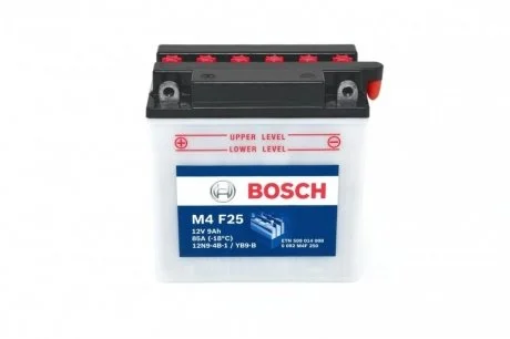 Аккумуляторная батарея 9Ah/85A (136х76х134/+L/B0) (мото) заменена 0986FA1030 BOSCH 0 092 M4F 250 (фото 1)