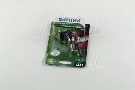 Автолампа H11 12V 55W PGJ19-2 LongLife EcoVision (1 шт. в блістері) PHILIPS 12362LLECOB1
