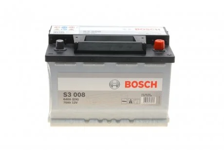 Акумулятор S3, 70Ah, En640, правий "+" 278x175x190 (ДхШхВ) BOSCH 0 092 S30 080