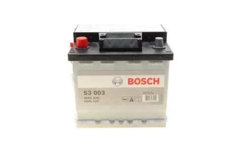 Акумулятор S3 45Ah, EN 400 лівий "+" 207х175х191 (ДхШхВ) BOSCH 0 092 S30 030