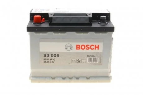 Акумулятор S3 56Ah, EN 480 лівий "+" 242х175х190 (ДхШхВ) BOSCH 0 092 S30 060