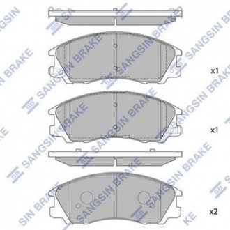 Колодка торм. диск. HYUNDAI TERRACAN 2.5, 2.9, 3.5 01- передн. (SANGSIN) Hi-Q (SANGSIN) SP1097 (фото 1)