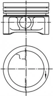 Поршень в комплекті на 1 циліндр, 1-й ремонт (+0,25) KOLBENSCHMIDT 99455610