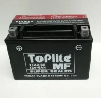 12V,8Ah,д. 152, ш. 88, в.106, электролит в к-те, вес 3,2 кг TOPLITE YTX9-BS