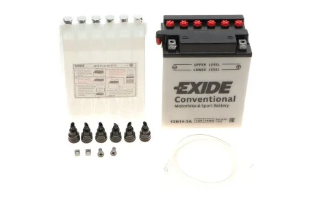 Аккумулятор 14Ah-12v (134х89х166) R, EN130 !КАТ. -10% EXIDE 12N14-3A