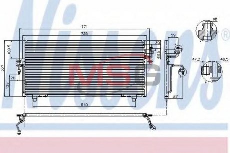 Конденсатор кондиционера NISSAN PRIMERA (P11, W11) (96-) NISSENS 94299 (фото 1)