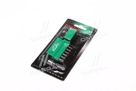 Набір біт 1/4" TORX T10H-T40H + Гобр.перех. 8ед. Toptul GAAL0801