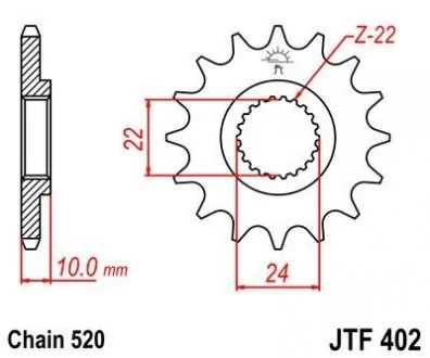 Передняя звезда 16зуб. BMW F650/ST ApriliaPegaso`97- JT MOTO 105-484-16