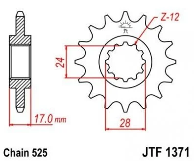 Передняя звезда 15зуб. CBR600`97-98/CBF600/Hornet600 JT MOTO 101-551-15