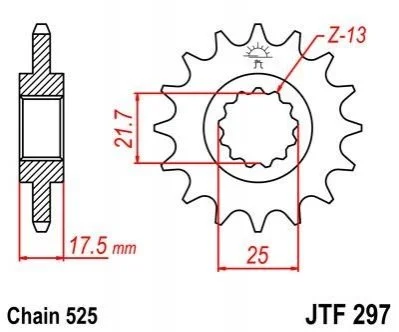 Передня зірка 15зуб. VFR400R/CB500`94-/CBF500 ?04- JT MOTO 101-571-15 (фото 1)
