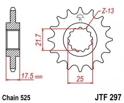 Передняя звезда 15зуб. VFR400R/CB500`94-/CBF500 ?04- JT MOTO 101-571-15