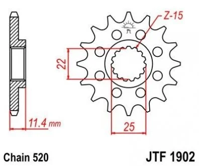 Передняя звезда 16зуб. KTM 620EGSE/LSE 625SXC 640LC4 JT MOTO 105-412-16