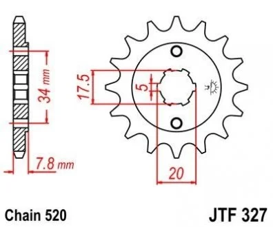 Передняя звезда 14зуб. NSR125`93-/VT125/XL125/CRM125 JT MOTO 101-436-14