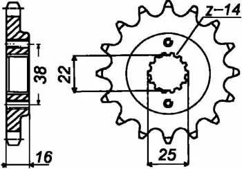 Передняя звезда 15зуб. Ducati600/620/695/750/800/900 JT MOTO 105-451-15