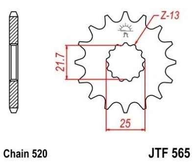 Передняя звезда 15зуб. Versys650/GS500E 2-val/YZ&WR JT MOTO 102-461-15