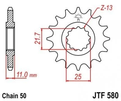 Передняя звезда 16зуб. FZ6?04-/FZ750/YZF-R7/FZX750 JT MOTO 102-664-16