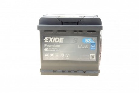 Аккумуляторная батарея 53Ah/540A (207x175x190/+R/B13) Premium EXIDE EA530 (фото 1)
