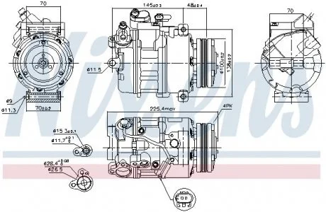 Компрессор BMW 5 E60-E61(03-)525 d(+)[OE 64526917859] NISSENS 89116
