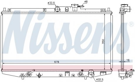 Радиатор HD ACCORD(98-)1.6 i 16V(+)[OE 19010-PDA-E01] NISSENS 68117