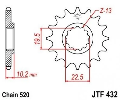 Передня зірка 14зуб. DR350S/400?00-/RM250 -`04 JT JT MOTO 103-461-14
