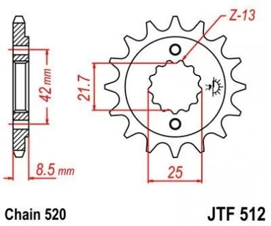 Передняя звезда 15зуб. ZXR400?90-/BJ250 ?95-00 JT MOTO 104-463-15