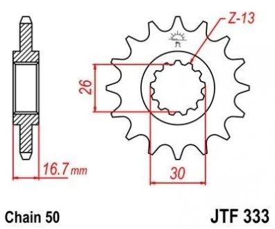 Передняя звезда 16зуб. VFR750F/CBR900RR/1000RR JT MOTO 101-664-16