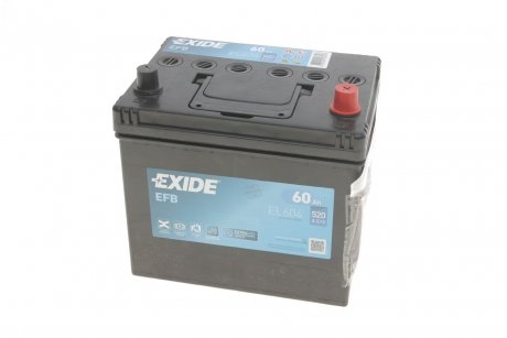Аккумуляторная батарея 60Ah/520A (230x173x222/+R/B00) (Start-Stop EFB) Азия EXIDE EL604 (фото 1)