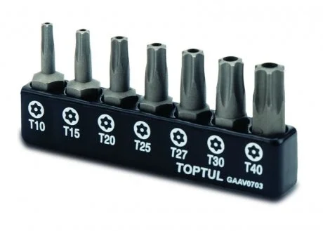 Набір біт 1/4" 7од. (Torx: T10-T40 з отвором) TOPTUL Toptul GAAV0703