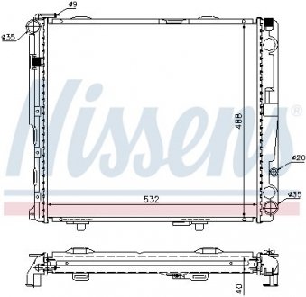 Радіатор MB E W 124(84-)E 250 D(+)[OE 124 500 17 02] NISSENS 62696A