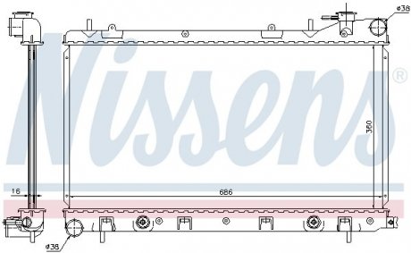 Радиатор SU FORESTER(02-)2.0 i(+)[OE 45111-SA030] NISSENS 67728