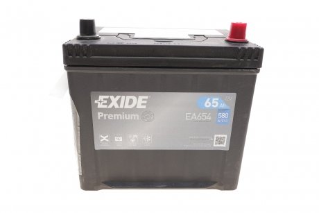 Аккумуляторная батарея 65Ah/580A (230x173x222/+R/B01) Premium Азия EXIDE EA654