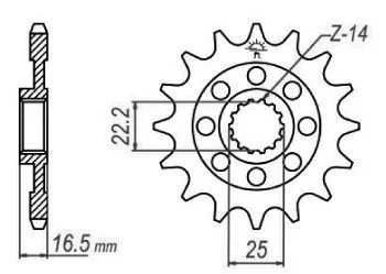 Передняя звезда 15зуб. Ducati 848/1198/1200 JT MOTO 105-555-15