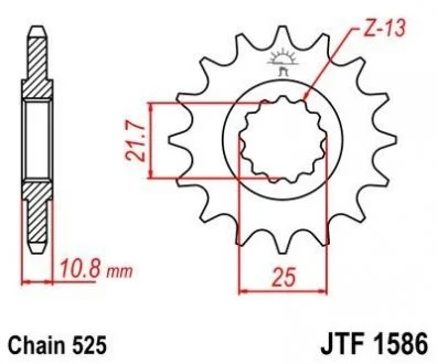 Передняя звезда 16зуб. TDM850`96-98/TRX850 JT MOTO 102-565-16